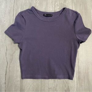[PRELOVED] Zara purple cropped tee